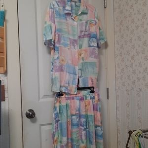 Two piece, top with matching skirt